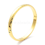Ion Plating(IP) 304 Stainless Steel Faceted Hinged Bangles for Woman, Golden, Inner Diameter: 2x2-3/8 inch(5.1x5.9cm)(BJEW-M309-04G)