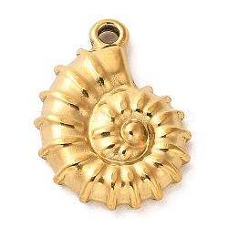 304 Stainless Steel Pendants, Golden, Conch, 22.5x16.5x3.5mm, Hole: 2.2mm(STAS-F298-04)