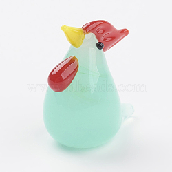 Home Decorations, Handmade Lampwork Display Decorations, Rooster, Colorful, 16x11x19mm(LAMP-J084-20)