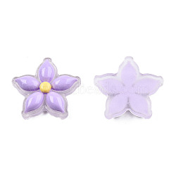 Transparent Resin Enamel Cabochons, Flower, Lilac, 23x23.5x5.5mm(CRES-N018-053A)