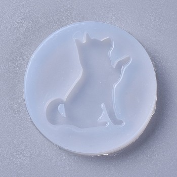 Food Grade Silicone Puppy Molds, Fondant Molds, For DIY Cake Decoration, Chocolate, Candy, UV Resin & Epoxy Resin Jewelry Making, Dog Giving Paw, White, 51x8mm, Dog: 39x28mm