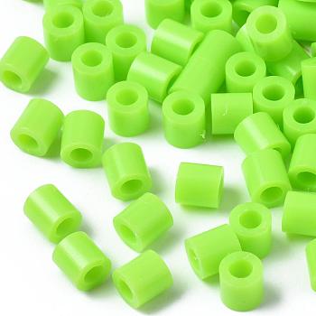 PE Fuse Beads, DIY Melty Beads, Tube, Green Yellow, 5x5mm, Hole: 3mm, about 8000pcs/500g