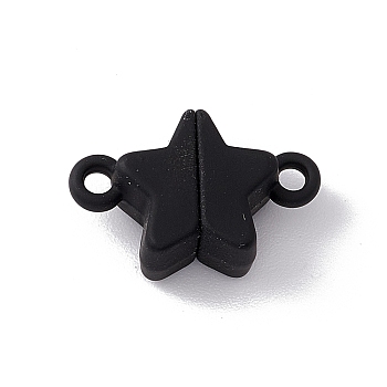 Star Alloy Magnetic Clasps, for Pendants Necklaces Making, Black, 11x16x6mm, Hole: 1.5mm