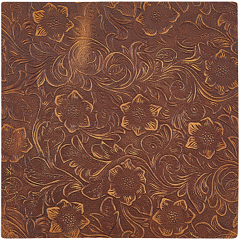 Leather Fabric, for Shoes Bag Sewing Patchwork DIY Craft Appliques, Saddle Brown, 20x20x0.16~0.18cm