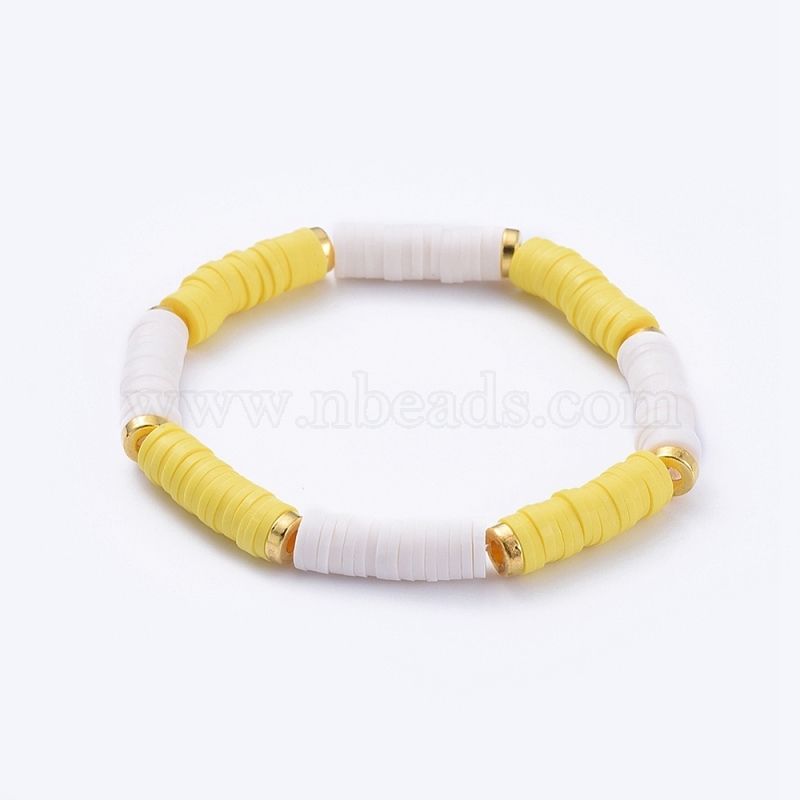 Iooleem 2000+pcs Yellow Clay Beads, Polymer Clay Beads for Bracelets Making, Clay Beads for Jewelry Making, Clay Beads for Crafts, Bracelet Beads.