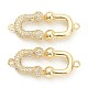 Brass Micro Pave Clear Cubic Zirconia Links Connectors(X-ZIRC-M117-25G)-1