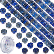 DIY Gemstone Bracelet Making Kit, Including Natural Lapis Lazuli Flat Round Beads, Elastic Thread, Beads: 6x3~3.5mm, Hole: 1mm, 135Pcs/box(DIY-SC0022-56)