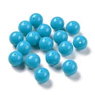 Fluorescence Chunky Acrylic Beads, Round, Dodger Blue, 20mm, Hole: 2~3mm, about 105pcs/500g(MACR-R517-20mm-10)