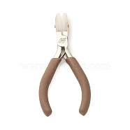 Iron Jewelry Pliers, Flat Nose Pliers, with Detachable Jaw Cover, Camel, 12.9x5.5x1.05cm(PT-F005-09)
