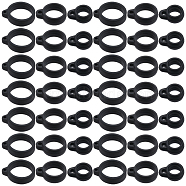 66Pcs 3 Style Silicone Pendant, for Electronic stylus & Lighter Making, Ring, Black, 16~29x12~24.5x6~7mm, Hole: 3mm, Inner Diameter: 8~20.5mm, 22pcs/style(SIL-GF0001-31)