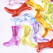 Transparent Acrylic Pendants, Boots, Mixed Color, 39x34x10mm, Hole: 2.5mm, about 135pcs/500g(TACR-S133-029)