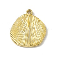 304 Stainless Steel Pendants, Shell Charm, Golden, 18x16.5x2mm, Hole: 1.4mm(STAS-P316-14G)