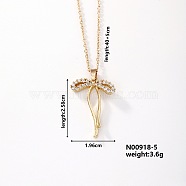 Fashionable and Elegant Butterfly Brass Rhinestone Pendant Necklaces, with Cable Chain for Women Girl, Golden, 15.75 inch(40cm)+5cm(QH8732-3)