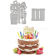 Birthday Cake Topper Theme Carbon Steel Cutting Dies Stencils, for DIY Scrapbooking, Photo Album, Decorative Embossing Paper Card, Stainless Steel Color, Tool, 61~119x68~83x0.8mm, 2pcs/set(DIY-WH0309-1509)