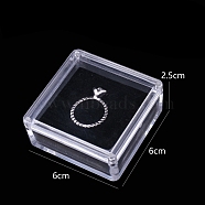 Transparent Acrylic Jewelry Gift Box with Magnetic Clasps, Square, Clear, 6x6x2.5cm(PW-WG56726-05)