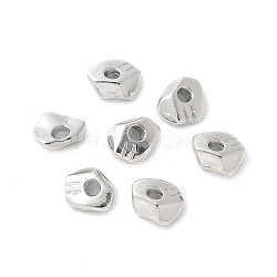 304 Stainless Steel Beads, Nuggets, Stainless Steel Color, 5.5x5x2.2mm, Hole: 1.5mm(STAS-L022-494P)