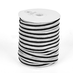 Single Face Velvet Ribbon, Stripe Ribbon, Two Tone, Gray, 3/8 inch(9.5mm), about 50yards/roll(45.72m/roll)(OCOR-Q043-9.5mm-05)