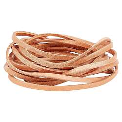 Flat Cowhide Leather Cord, for Jewelry Making, Peru, 5x3mm(WL-GF0001-09D-03)