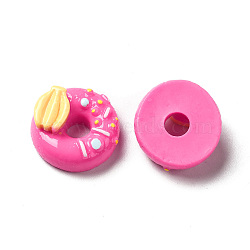 Opaque Resin Imitation Food Decoden Cabochons, Donut, Camellia, 19~20x8~10.5mm(CRES-M014-01A)