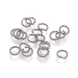 Tarnish Resistant 304 Stainless Steel Open Jump Rings, Stainless Steel Color, 8x1.5mm, Inner Diameter: 5mm, about 200pcs/bag(STAS-P212-20P)