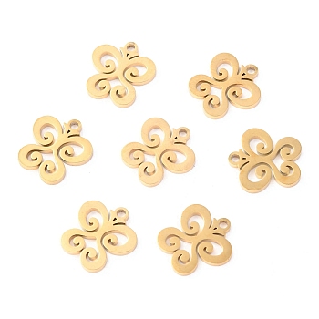 304 Stainless Steel Charms, Laser Cut, Butterfly, Golden, 12.5x11.5x1.1mm, Hole: 1.4mm