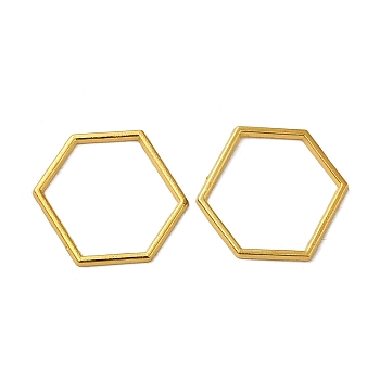 Alloy Linking Rings, Hexagon, Golden, 18x20x1mm