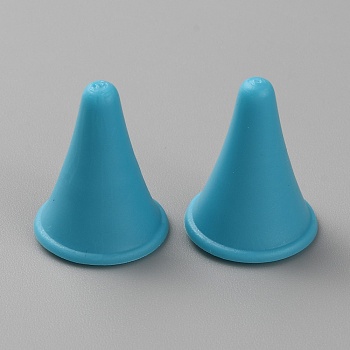 Synthetic Rubber Knitting Needle Point Protectors, Knitting Needle Caps, Knitting Needle Stopper, Cone, Deep Sky Blue, 2.2x1.7cm, Hole: 6mm