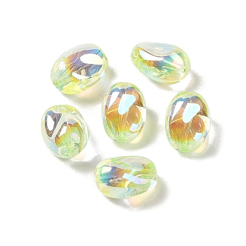 Acrylic Beads, Imitation Baroque Pearl Style, Rice, Pale Green, 14x10x8.5mm, Hole: 1.3mm