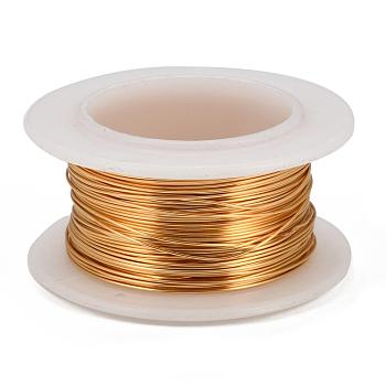 Round Copper Jewelry Wire, Lead Free & Cadmium Free & Nickel Free, Long-Lasting Plated, with Spool, Golden, 26 Gauge, 0.4mm, about 32.8 Feet(10m)/roll