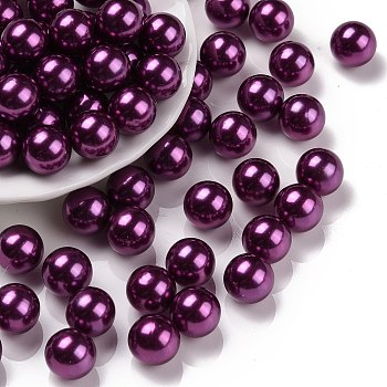 ABS Plastic Beads, Imitation Pearl, No Hole, Round, Medium Orchid, 8mm