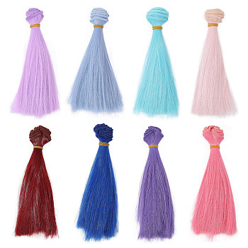 8Pcs 8 Colors PP Doll Wig Hair, for DIY Girls BJD Makings Accessories, Mixed Color, 1000x150~160x0.5mm, 1pc/color