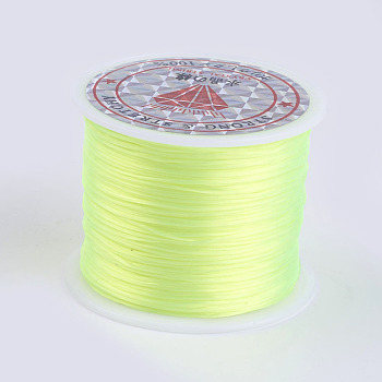 Flat Elastic Crystal String, Elastic Beading Thread, for Stretch Bracelet Making, Green Yellow, 0.5mm, about 49.21 yards(45m)/roll
