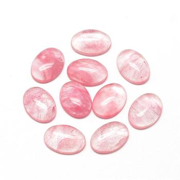 Watermelon Stone Glass Cabochons, Oval, 14x10x6mm