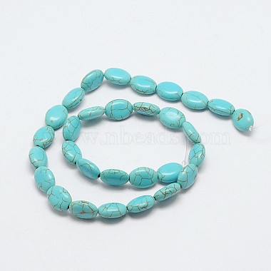 Chapelets de perles ovale en turquoise synthétique teintée(X-G-P083-89G)-2