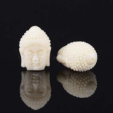 Buddha Head Resin Beads(X-RESI-S046-17)-2
