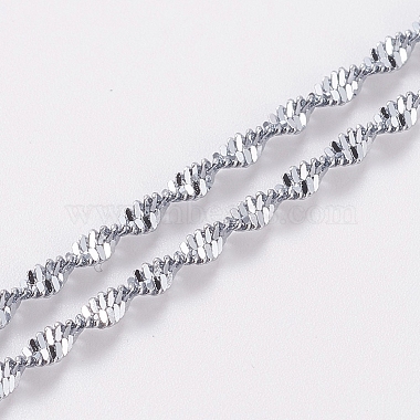Stainless Steel Singapore Chain Necklaces(NJEW-D117-01P)-1