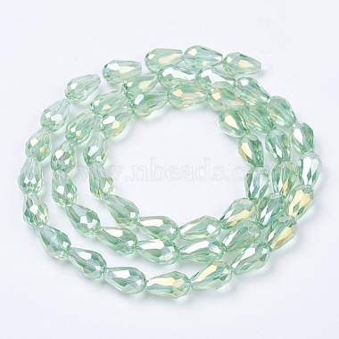 15mm LightGreen Drop Glass Beads