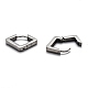 304 Stainless Steel Rhombus Huggie Hoop Earrings(STAS-J033-08P)-3