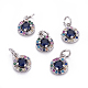 Brass Micro Pave Cubic Zirconia Charms(ZIRC-L070-49P)-1