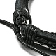 6Pcs 6 Style Adjustable Braided Imitation Leather Cord Bracelet Set with Waxed Cord for Men(BJEW-F458-06)-5