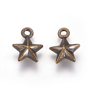 CCB Plastic Charms, Star, Antique Bronze, 15x11.5x5mm, Hole: 2mm(CCB-E058-03AB)
