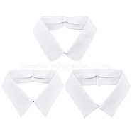 3Pcs 3 Style Polyester Detachable Blouse False Collar, Simple Bib Stand Collar Choker Necklace, White, 440~450x50~90x3~3.5mm, 1pc/style(AJEW-NB0003-97B)