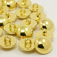 1-Hole Plating Acrylic Shank Buttons, Half Round/Dome Buttons, Golden, 18x11.5mm, Hole: 3.5mm(BUTT-I015B)