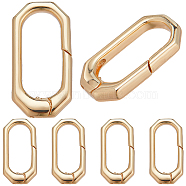 6Pcs Rack Plating Brass Spring Gate Rings, Long-Lasting Plated, Oval, Real 18K Gold Plated, 20x10x3.3mm(KK-SC0003-82)
