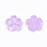 Electroplate Glass Beads, Flower, Lilac, 11x2.7mm, Hole: 1mm(EGLA-E059-C04)