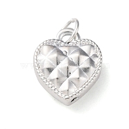 925 Sterling Silver Heart Charms, with Jump Rings & 925 Stamp, Silver, 13.5x11x5.5mm, Hole: 3.5mm(STER-G045-05S)