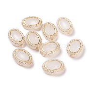 Plating Acrylic Beads, Golden Metal Enlaced, Frosted, Oval, Moccasin, 17.5x13.5x6mm, Hole: 1.6mm, about 610pcs/500g(OACR-C013-43)