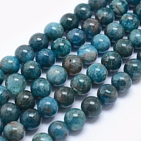 Perles naturelles d'apatite, ronde, 6mm, Trou: 0.8mm