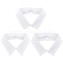 3Pcs 3 Style Polyester Detachable Blouse False Collar, Simple Bib Stand Collar Choker Necklace, White, 440~450x50~90x3~3.5mm, 1pc/style(AJEW-NB0003-97B)