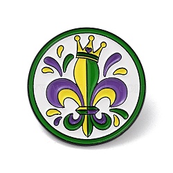 Circus Theme Zinc Alloy Brooch, Carnival Enamel Pins, for Backpack Clothes, Fleur De Lis, 29.5x1.5mm(JEWB-M036-02D-EB)